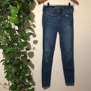 AEO Super Stretch X Jegging Medium Wash 4 Long